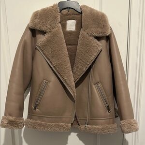Women's Beige Shearling Jacket